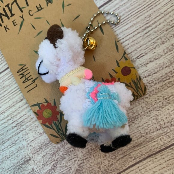 Llama Keychain with Colorful Collar and Decorative Back Made with Knit String - Picture 1 of 8